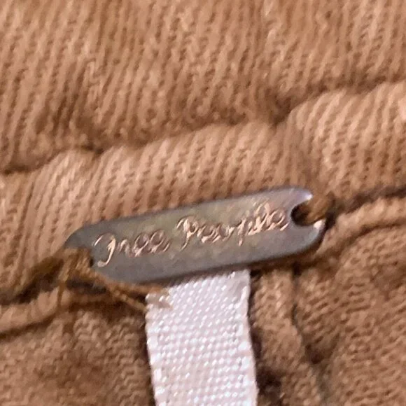 Free People Hemp Cotton Blend Distressed Brown Braided Wide Waist A Lined‎ Skirt - Picture 3 of 10